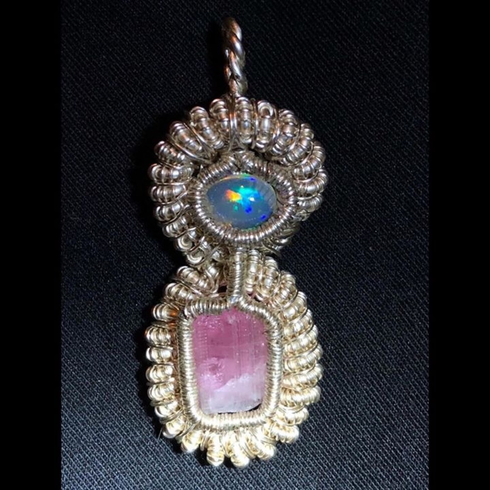 Opal & tourmaline necklace 💖